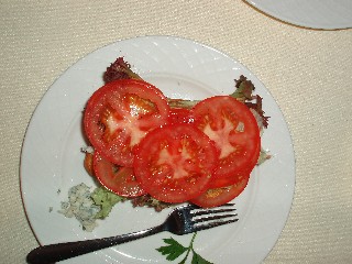 Brioche toast with blue cheese and lettuce and tomato